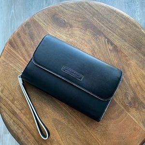 Vera Bradley Accordian Wallet Faux Leather Black